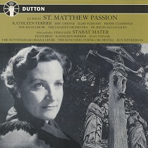 BACH: 'St Matthew Passion'. PERGOLESI: 'Stabat Mater'